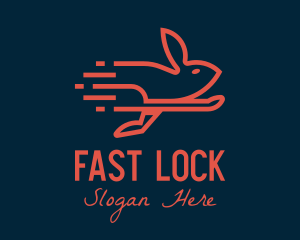 Fast Red Rabbit logo design