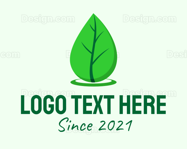 Green Leaf Droplet Logo