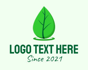 Green Leaf Droplet logo