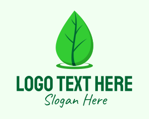 Green Leaf Droplet Logo