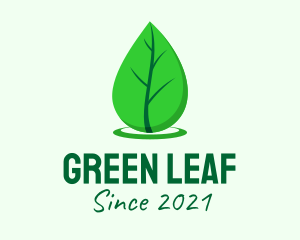 Green Leaf Droplet logo design