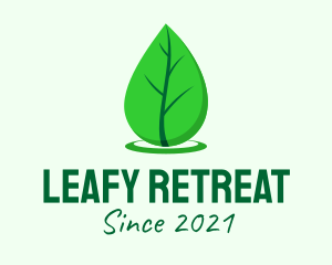 Green Leaf Droplet logo design