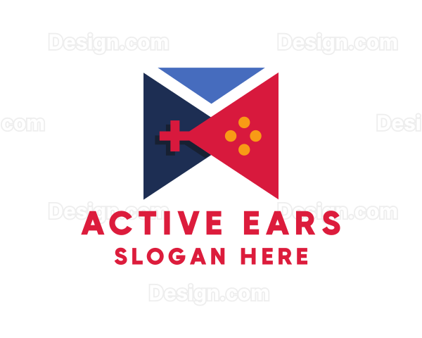 Geometric Flag Gaming Controller Logo