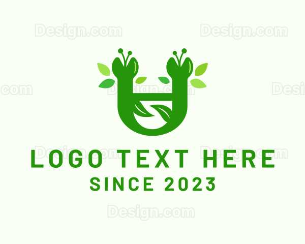 Green Botanical Letter U Logo