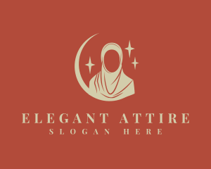 Starry Moon Hijab logo design