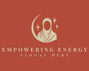 Starry Moon Hijab logo design