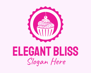 Pink Cupcake Badge logo