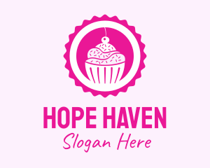 Pink Cupcake Badge logo