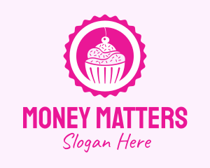 Pink Cupcake Badge logo