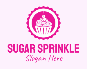 Pink Cupcake Badge logo