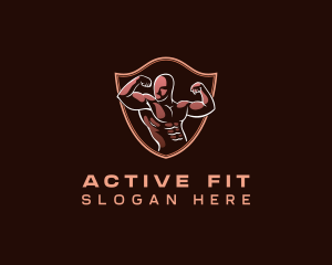 Fitness Muscle Man logo design