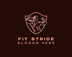 Fitness Muscle Man logo design