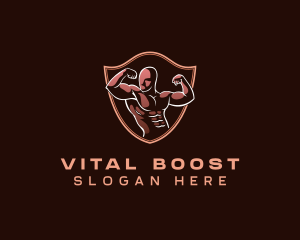 Fitness Muscle Man logo design