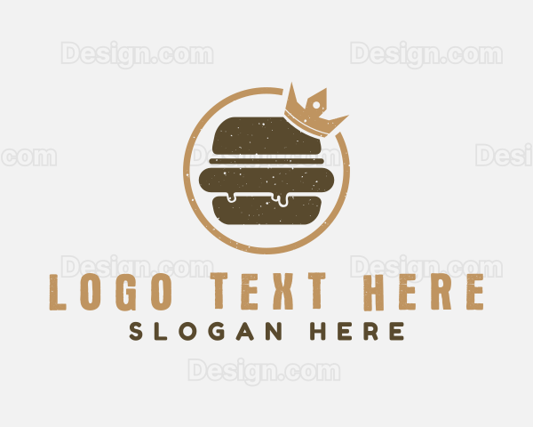 Retro Hamburger Crown Logo