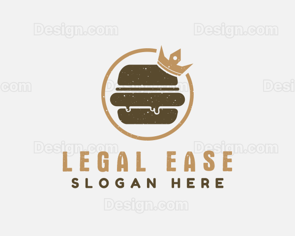 Retro Hamburger Crown Logo