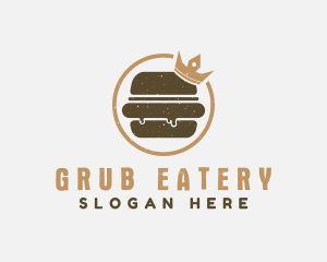 Retro Hamburger Crown logo design