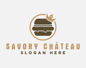 Retro Hamburger Crown logo design