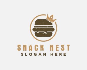 Retro Hamburger Crown logo design