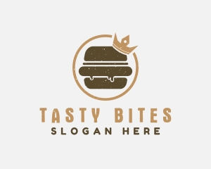 Retro Hamburger Crown logo design