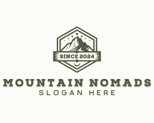 Hiking Mountain Peak logo design