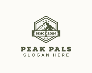 Hiking Mountain Peak logo design