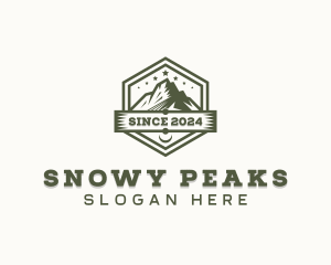 Hiking Mountain Peak logo design