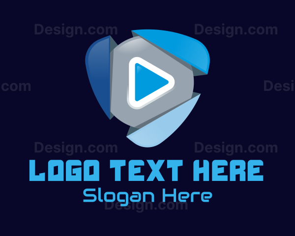 3D Play Button Logo