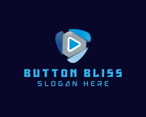 3D Play Button logo design