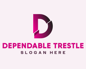 Gradient Slice Letter D logo design