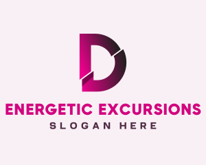 Gradient Slice Letter D logo design