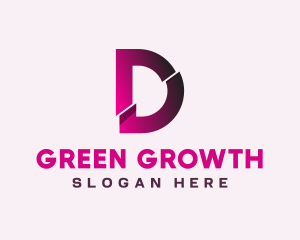 Gradient Slice Letter D logo design