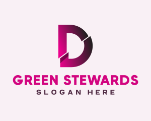 Gradient Slice Letter D logo design