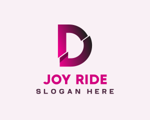 Gradient Slice Letter D logo design