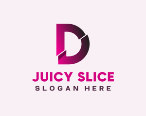 Gradient Slice Letter D logo design