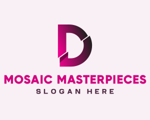 Gradient Slice Letter D logo design