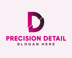 Gradient Slice Letter D logo design