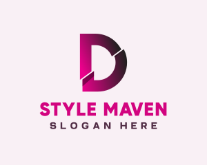 Gradient Slice Letter D logo design