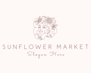 Sunflower Beautiful Lady logo design
