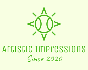 Green Tennis Ball Star logo design