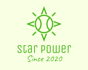 Green Tennis Ball Star logo design