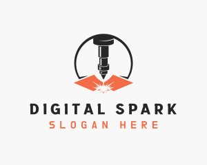 Laser Fabrication Spark logo design