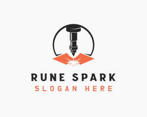 Laser Fabrication Spark logo design