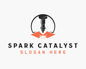 Laser Fabrication Spark logo design