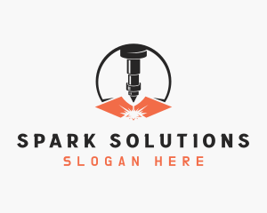 Laser Fabrication Spark logo design