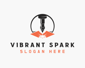 Laser Fabrication Spark logo design