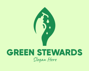 Green Natural Liquid Soap logo design