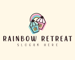 Pencil Rainbow House logo design