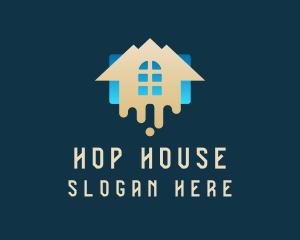 House Paint Drip logo design