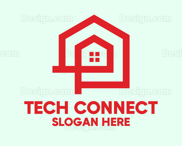 Simple Red House Logo