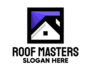 Square House Home Roof logo